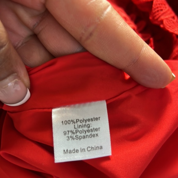 NEW Tuckernuck Red Guipure Lace Daphne Dress Size Large - Picture 8 of 9